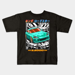 Green Honda S2000 Roadster Street Racing Kids T-Shirt